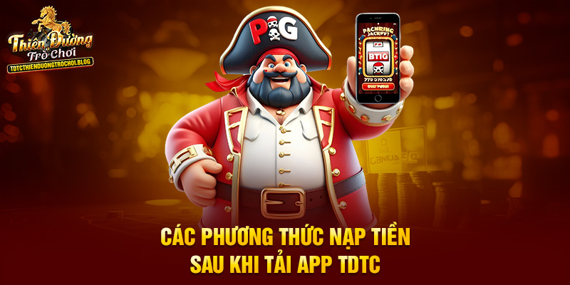 Các phương thức nạp tiền sau khi tải app TDTC